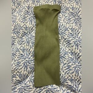 Zara Sage Green Ribbed Dress